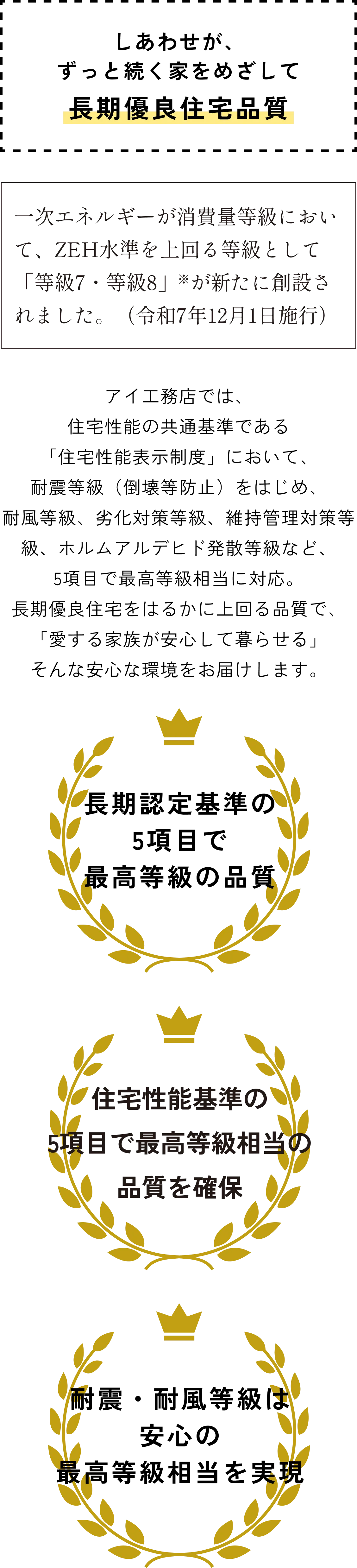 しあわせが、ずっと続く家をめざして長期優良住宅品質