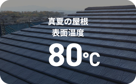 真夏の屋根表面温度 80°C